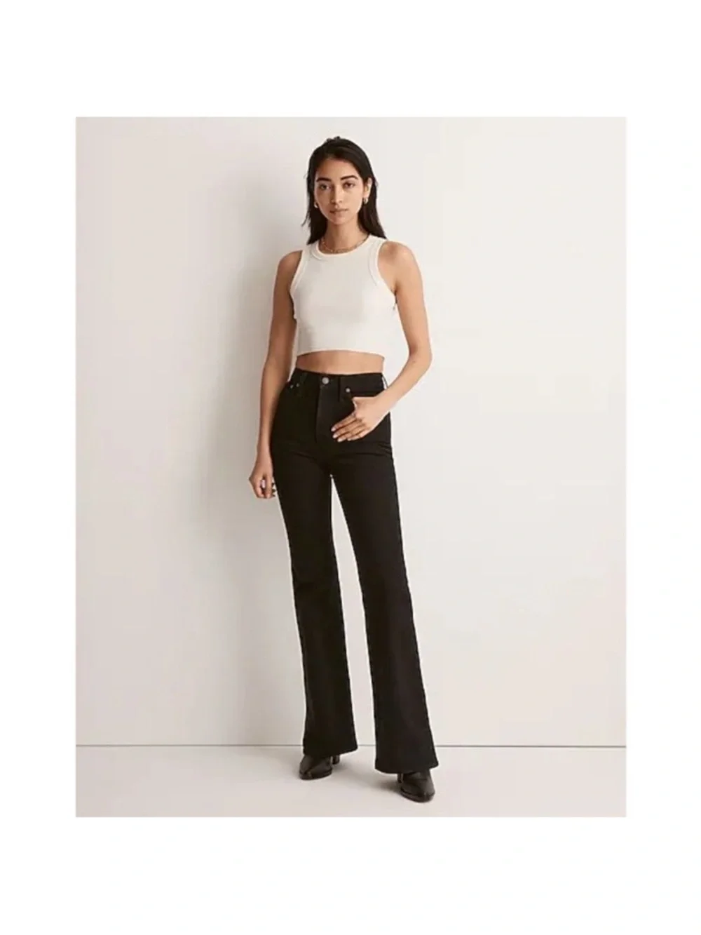 Madewell Black The Perfect Vintage Flare Jean in Sherborn Wash Size 32 Like New